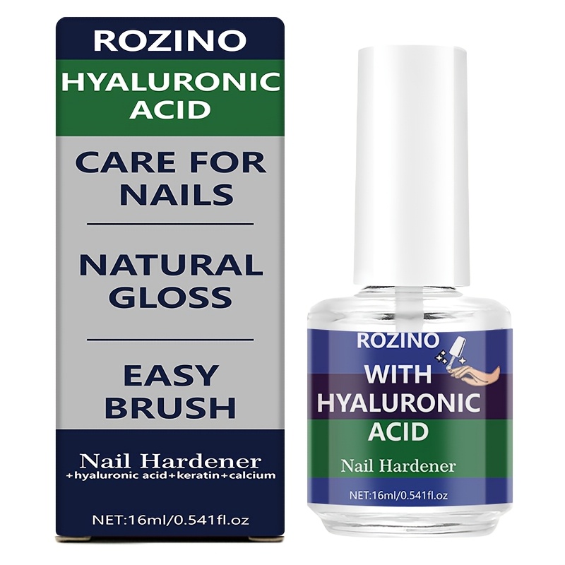 Image of Rozino Nail Hardener, With Keratin And Hyaluronic Acid - Prevents Nails From Chipping And Peeling, Strengthens , Improves Nail Shine - Nail Care Items, 16ml/0.541fl.oz