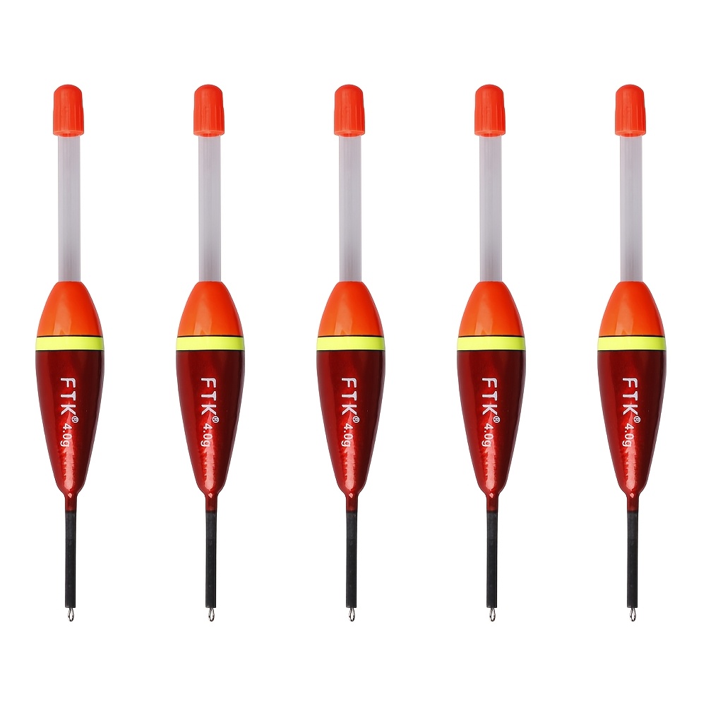 Ftk 5pcs Float Set: 0.141oz, 0.176oz, 0.212oz, Mixed Size Carp Float Set Fishing Color Scheme, Without Battery