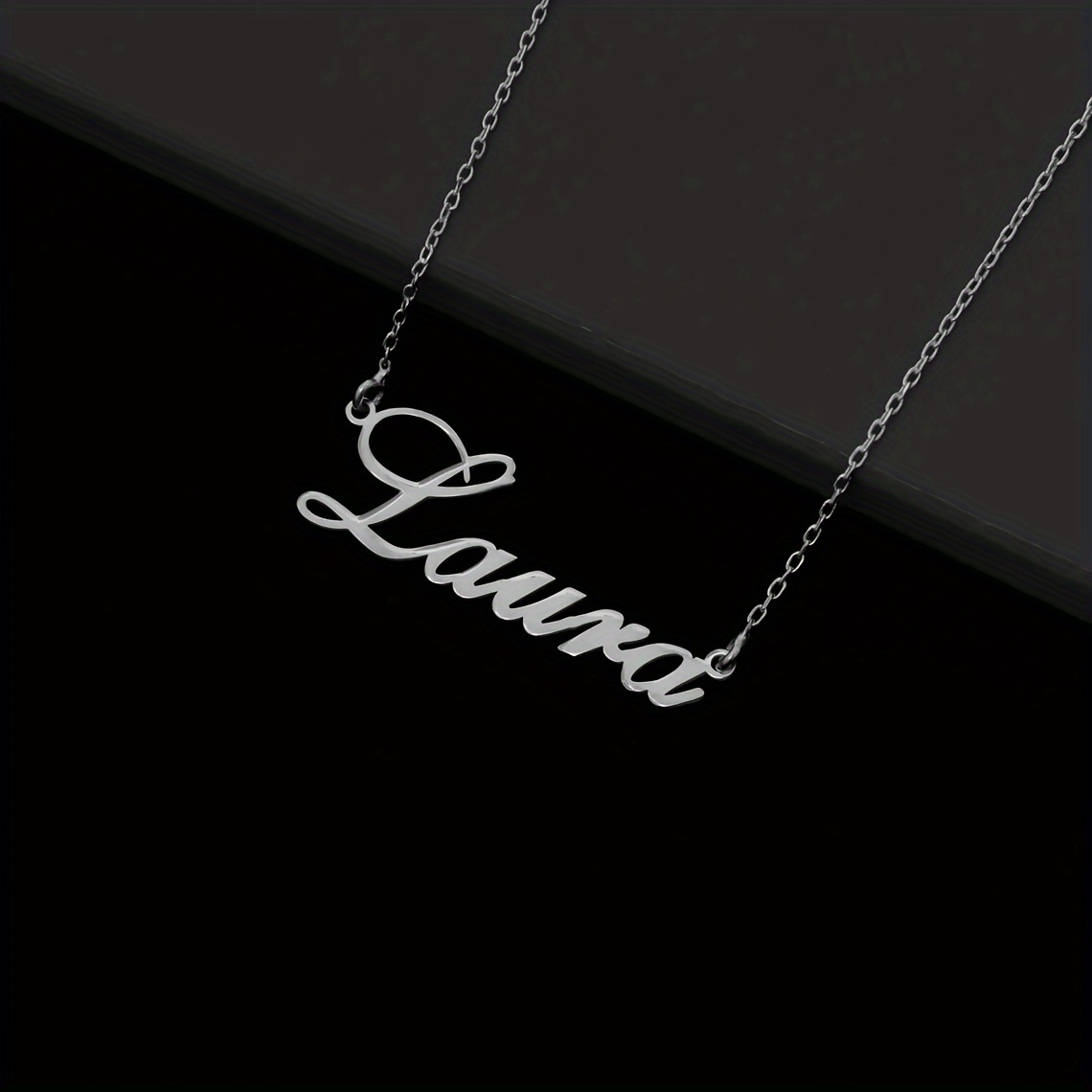 TEMU Personalized Custom Necklace, 1pc Custom Name Necklace, Mother's Day, Valentine's Day Holiday Gift Custom Engraving Necklace, Birthday Wedding