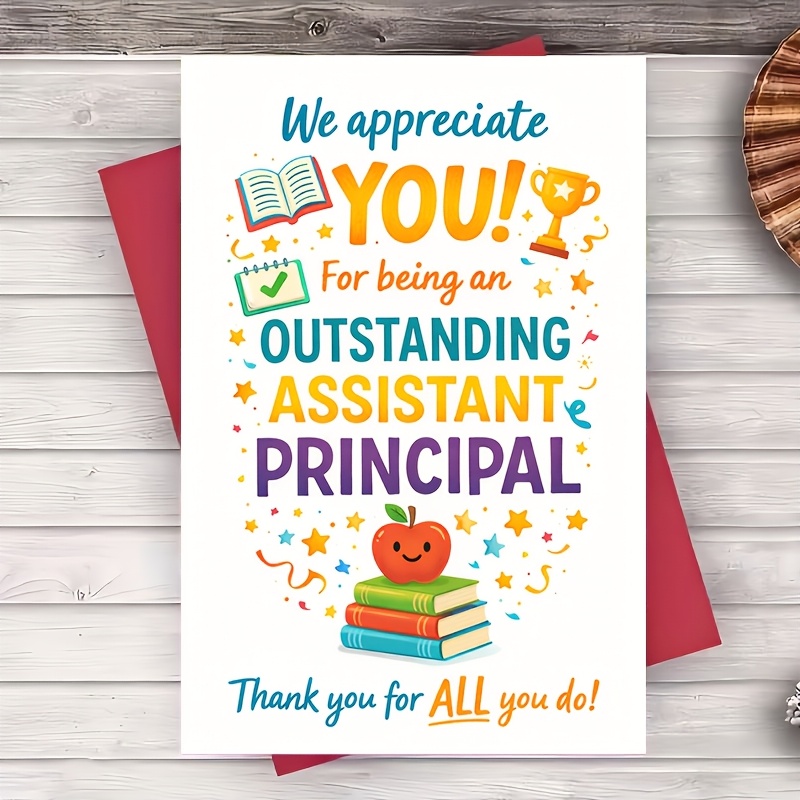 TEMU A Card And Letter Designed To Gratitude To Principal, Suitable For Teachers, Staff, , Or As A Thank-you Gift For Graduation Or The End Of Year.