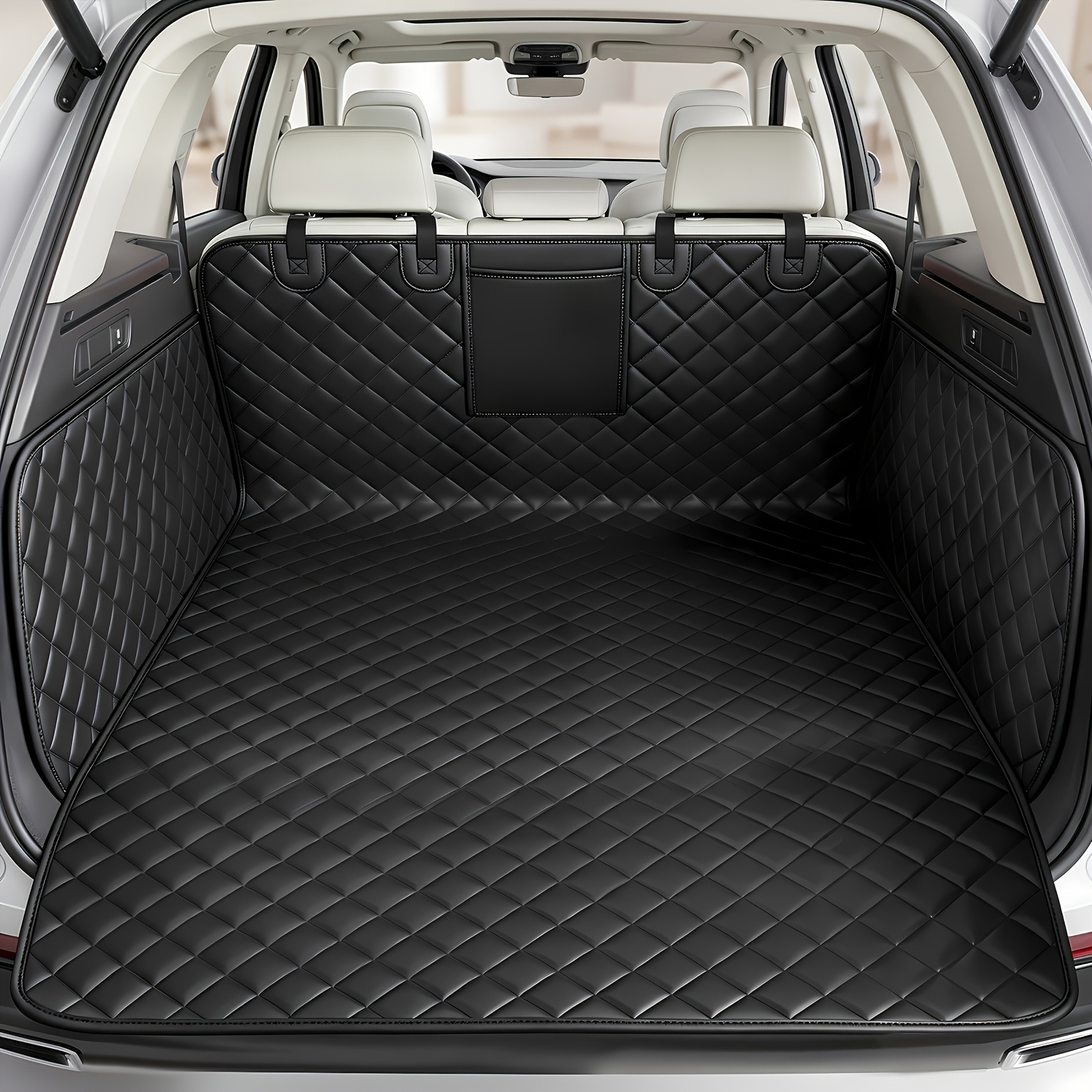 TEMU Trunk Pet Mat, New Car Pet Bed Diamond Quilting Wear-resistant Anti-scratch Pet Mat, Luxurious Foldable Dog Seat Cover, Rear Seat Anti-slip Car