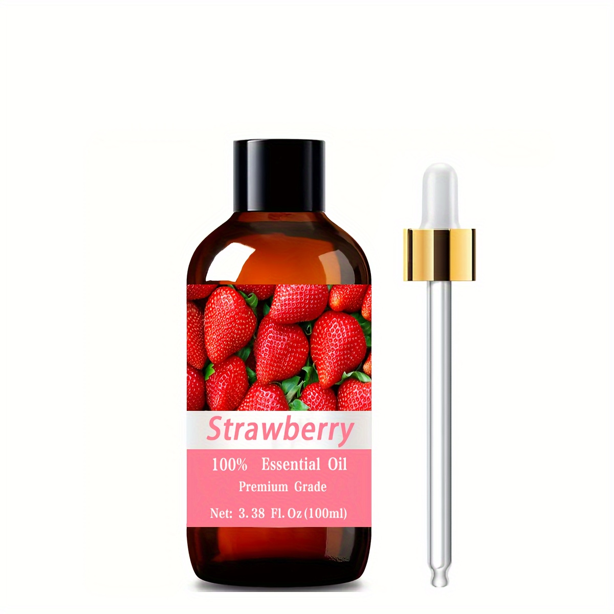 Image of Strawberry Essential Oil - 100ml/ 3.38 Fl.oz - Perfume Oil - Care Grade For Nail, Hair & Skin Care, Massage, Moisturizing Massage Essential Oil For Men And Women, Meditation, Fragrance Oil