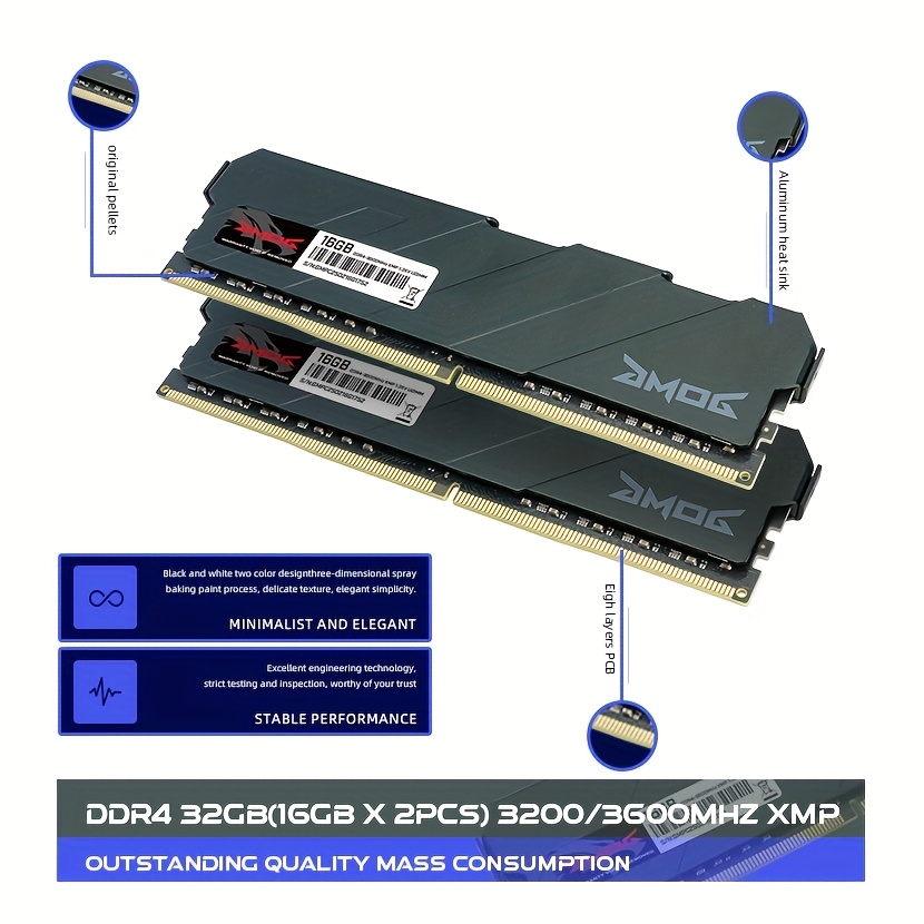 32gb kit(2x16gb) ddr4 3200mhz/3600mhz high - Temu