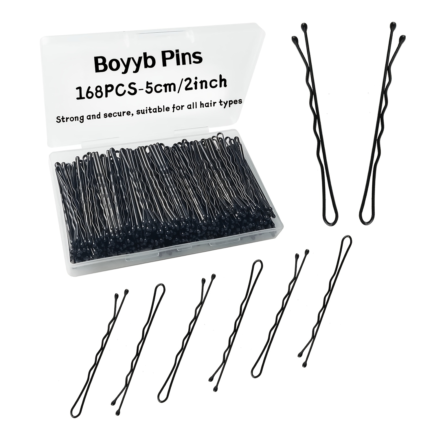 TEMU 168 épingles à cheveux noires et marron avec boîte de rangement - Pinces à cheveux antidérapantes à tenue forte pour femmes, pinces à cheveux de