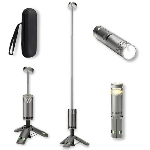 캠핑 라이트, 9000mah 충전식 접이식 캠핑 램프, 휴대용 led 작업등, 캠핑 랜턴, 캠핑, 하이킹, 야간 낚시, 모험, 허리케인 비상 상황에 적합