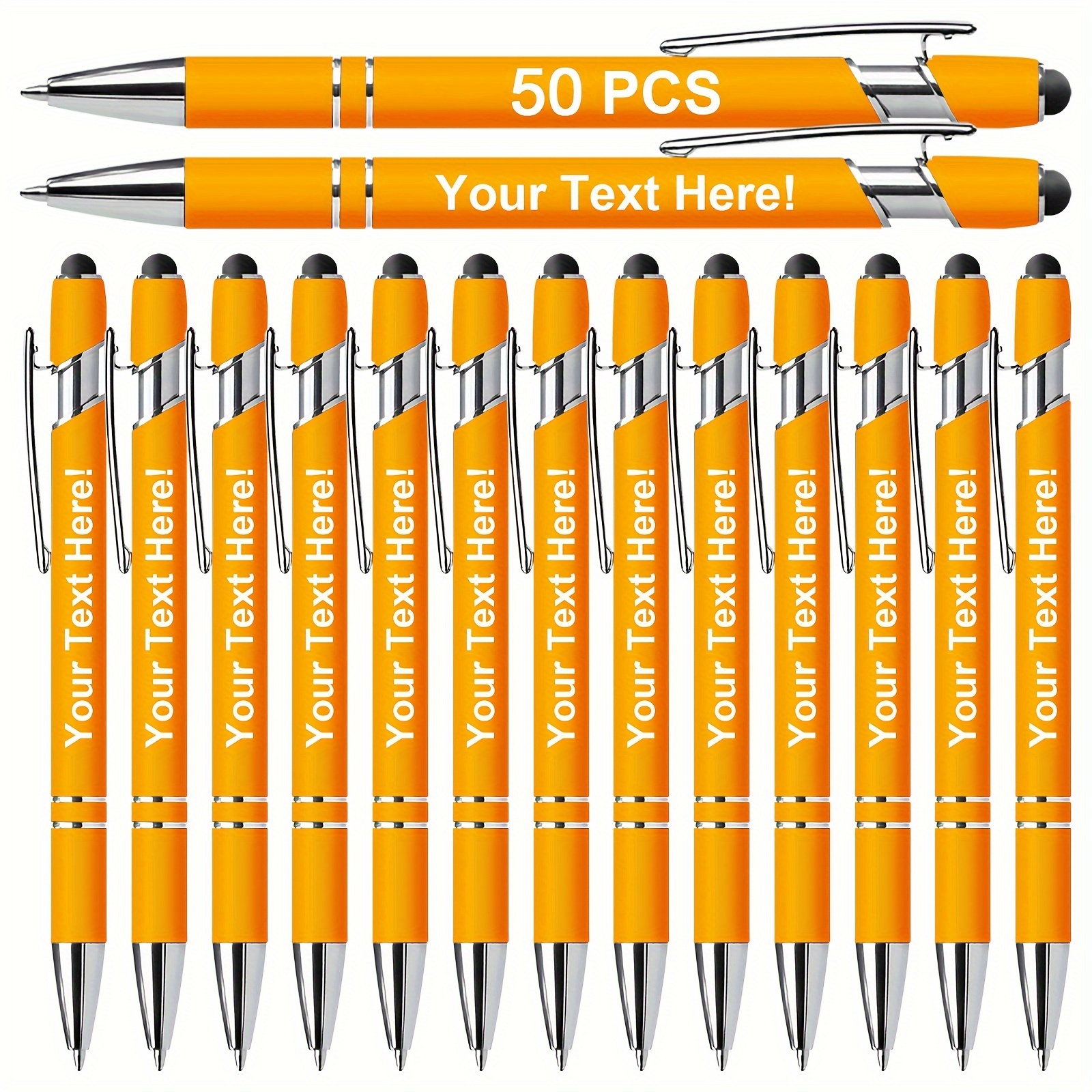 

50pcs Custom Engraved Metal Ballpoint Pens With For Smooth , Used As Gifts For Teachers, Colleagues, Or As Customized Marketing Gifts For Companies