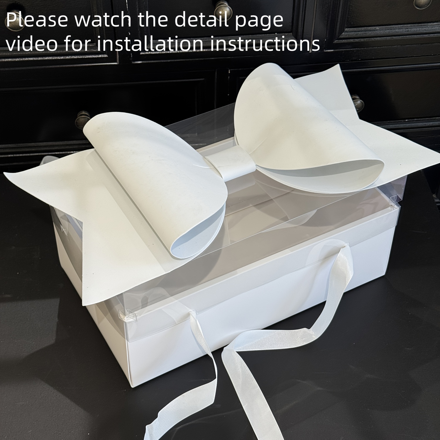 Image of Gift Box For Present Wrapping, Floral Packaging With Handle Ribbon Set In Durable Plastic And Paper Material, Suitable For Christmas, Birthday, And Valentine's Day Gifts