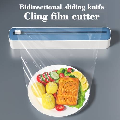 food wrap cutter with bidirectional sliding food wrap cling film baking paper wax paper multi purpose packaging machine cutter film cutter kitchen reusable sealing fresh packaging dispenser