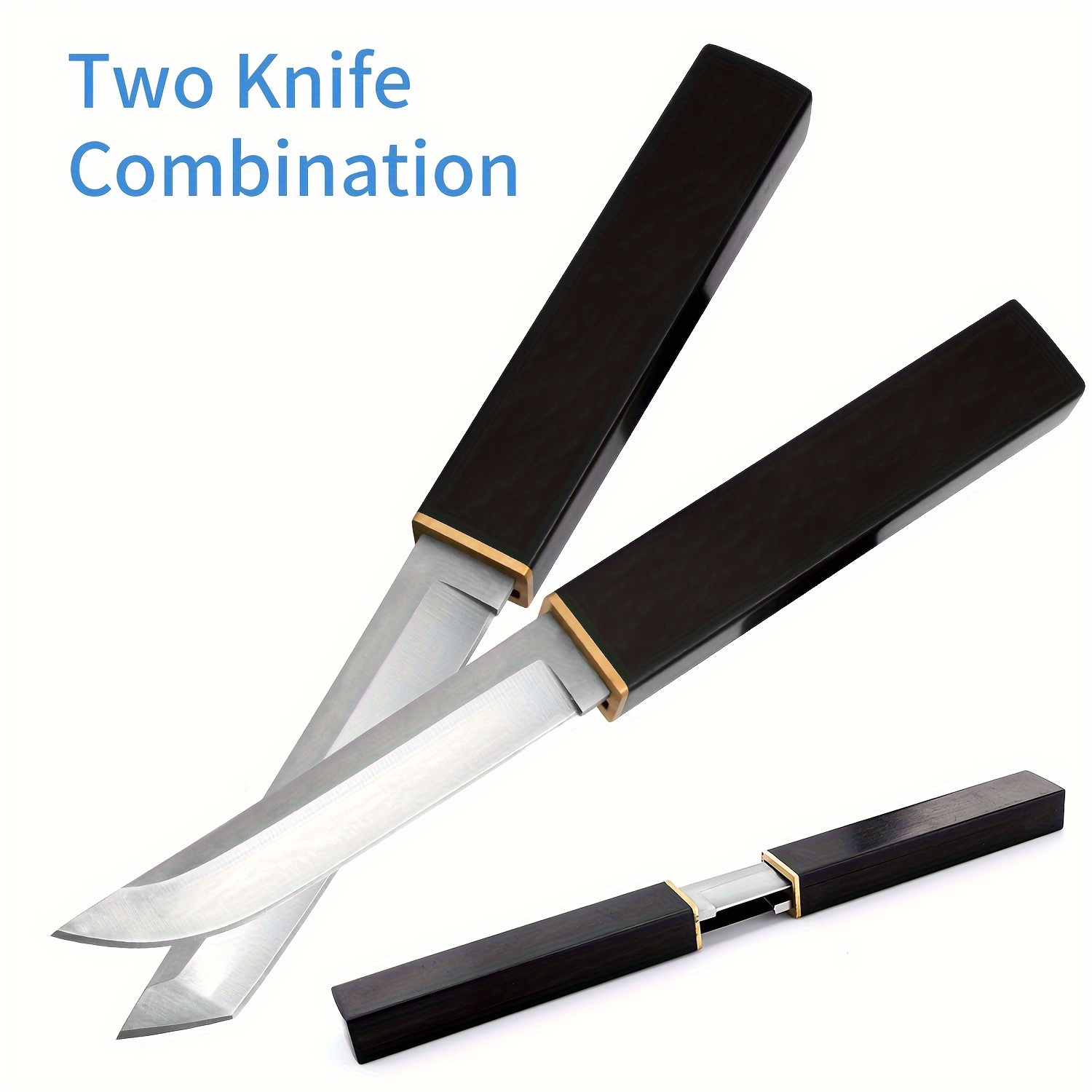 

1pc High-quality 2 In 1 Son And Mother Dual Knives, 2 Knives Can Be Combined Together, Portable Outdoor Camping Knives