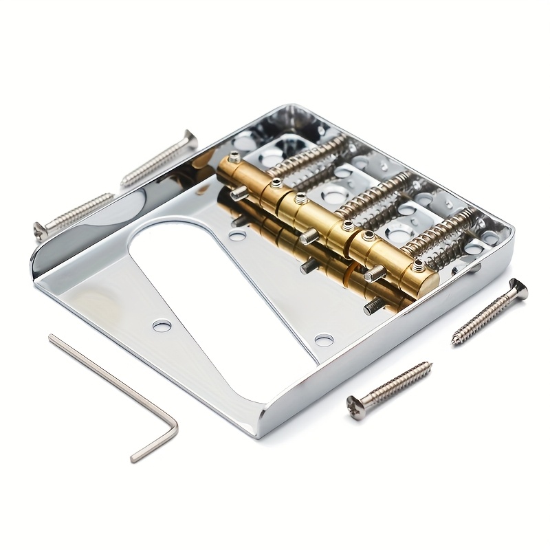 Electric Guitar Bridge with 3 Adjustable Brass Saddle 76.5*85mm for 6 String Electric Guitar Black/Golden/Silvery, Instrument Repair, String Instrument Parts, Classic Bridge Design, Vintage Guitar Hardware, Highquality Saddle, Replacement Bridge