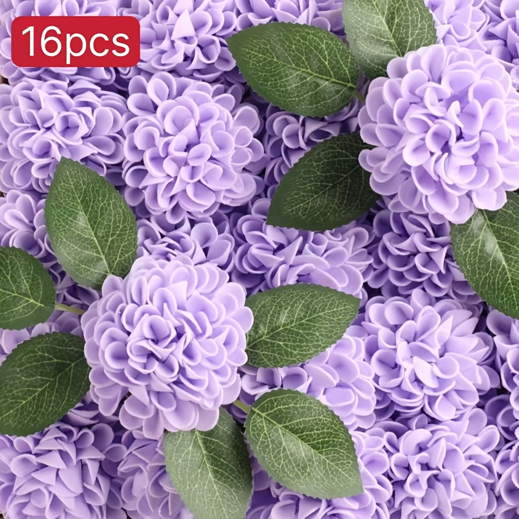 

16pcs Lilac Purple Foam Artificial Dahlias, Pvc Material, Diy Bouquets & Home Decor