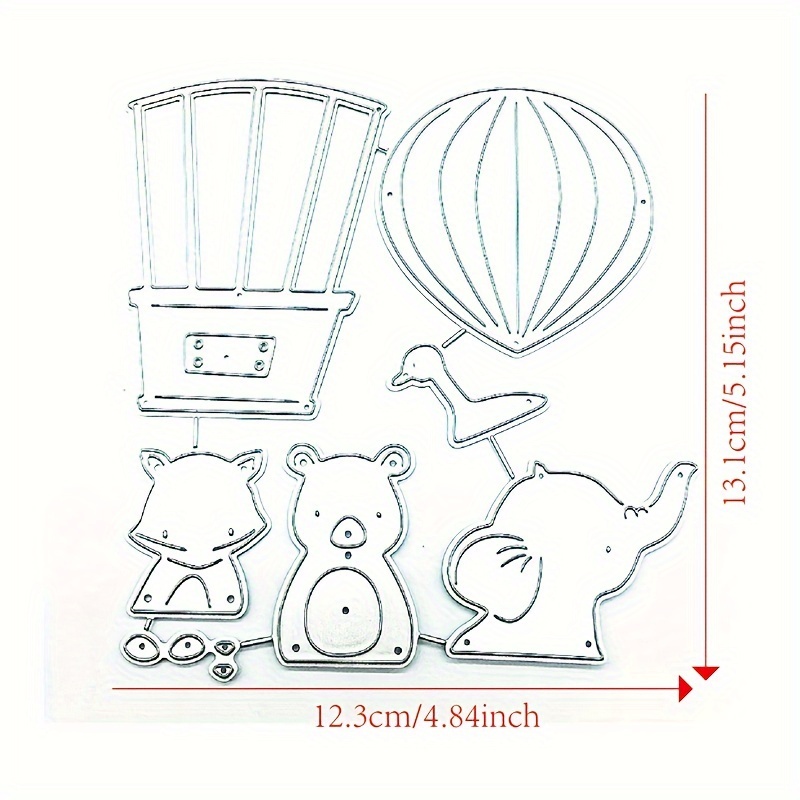 Elephant Hot Air Balloon Metal Cutting Die Diy Scrapbooking - Temu