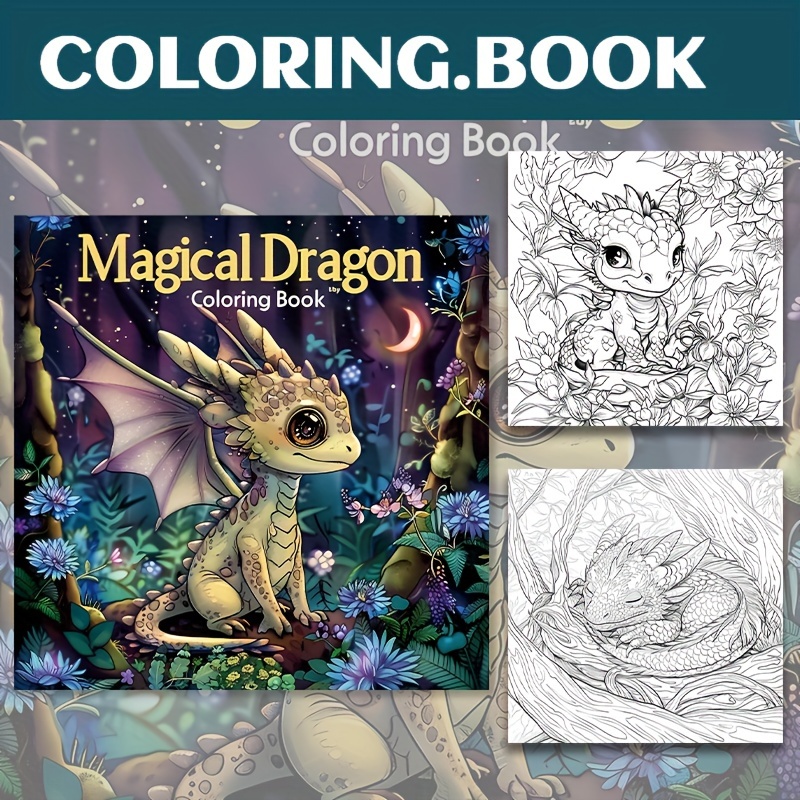 

Magical Dragon Coloring Book For Adults - Innovative Upgraded Thick Paper, 22 Loose Sheets, Relaxing And Fun Coloring Activity Book For Ages 14+, Ideal Birthday And Party Gift