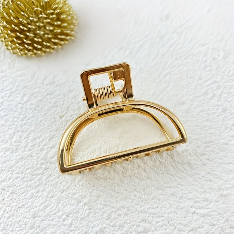 Small Metal Half-circle Elegant Hair Claw Clip, Half-up Hairstyle Back-of-head Hairpin, Minimalist And Exquisite Hair Claw For Thin Hair, Accessory Suitable For Daily