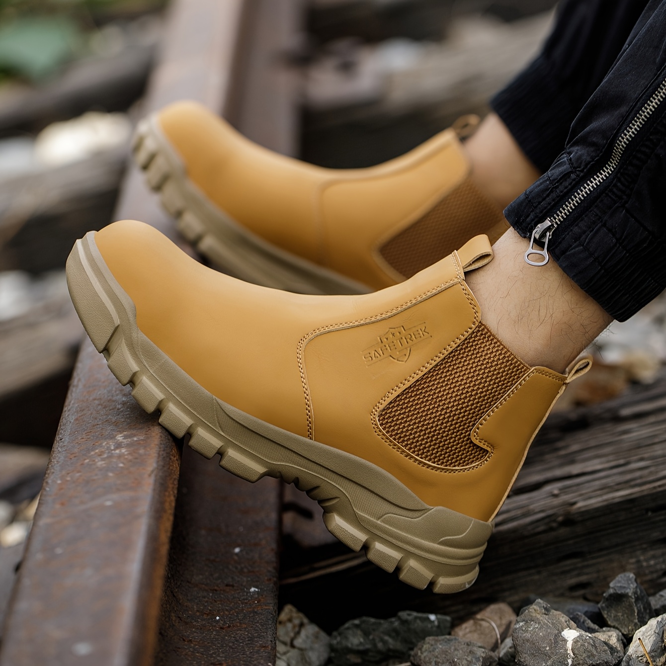 Botas de Seguridad Altas para Hombre Punta de Acero, Resistentes al y  Perforación, Antideslizantes, Ultra Cómodas para Uso Industrial y de