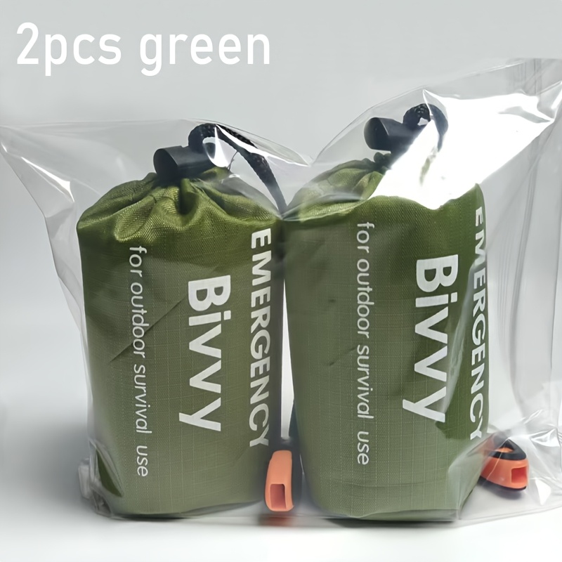 Image of 2pcs Emergency Sleeping | Portable, Lightweight Thermal Insulation Sleeping For Camping, Hiking, Outdoor Activities, Pe Fabric, Rectangular Shape, Below 0°f Temperature Rating