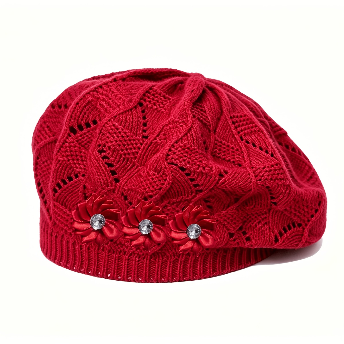 TEMU Women's Floral Beret Hat, Elegant Fashionable Hat Suitable For Daily Use