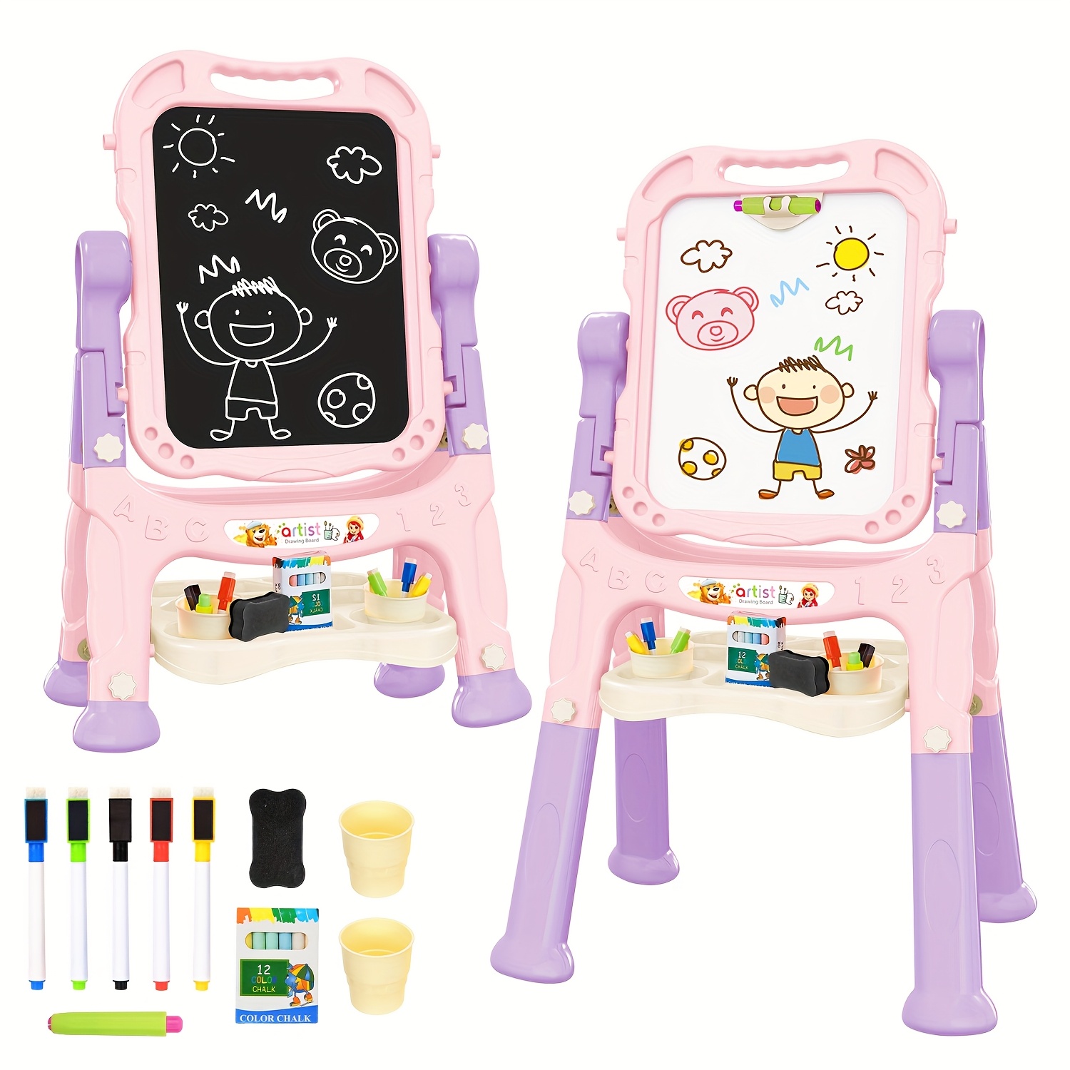   adjustable art easel with dual drawing boards accessories perfect birthday or christmas gift for     winter new year
