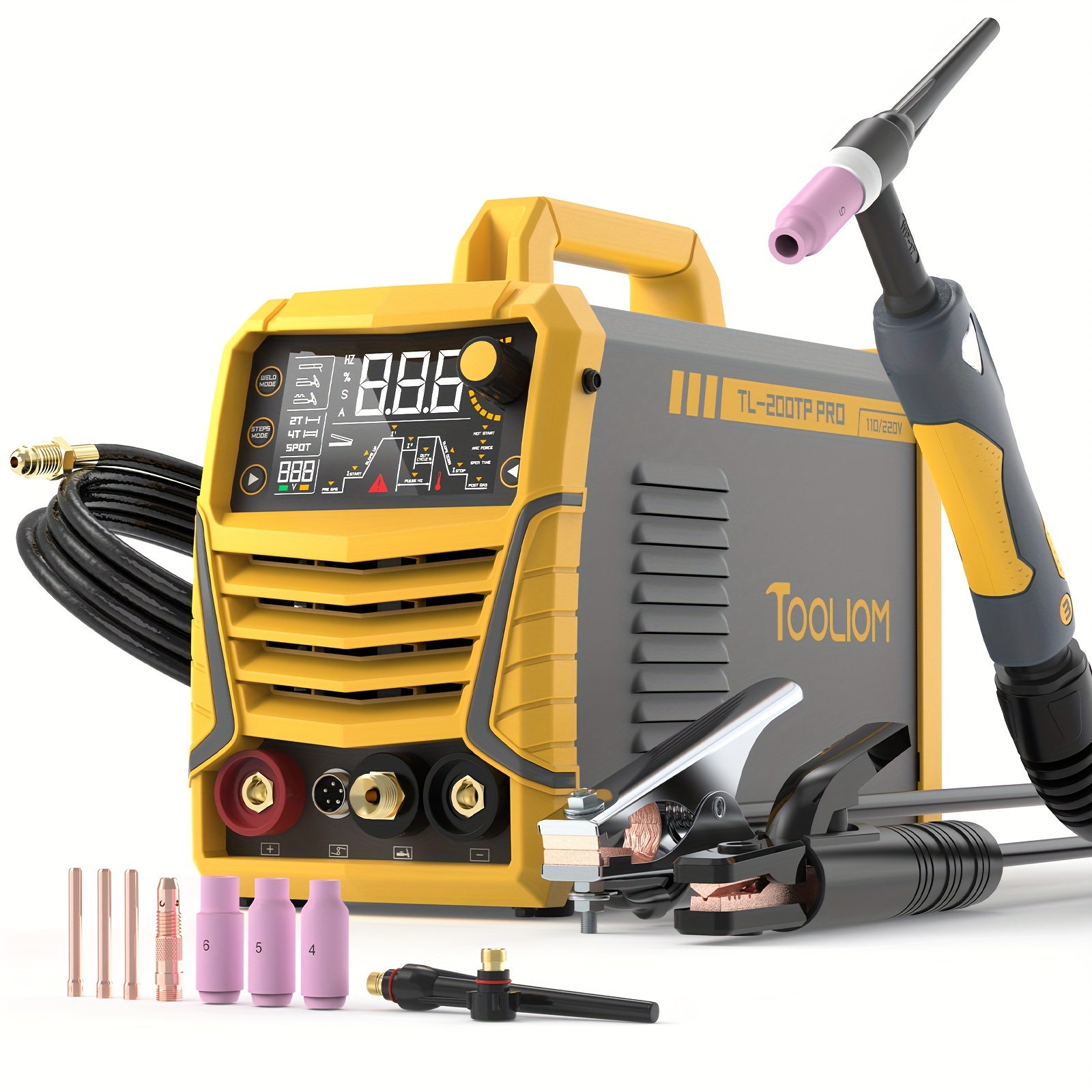 

Tig Welder With Pulse Multifunctional Welding Machine Dc Tig/spot Tig/pulse Tig/stick 110&220v Dual Voltage With Large Digital Display