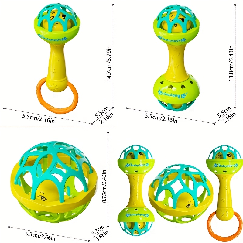 3pcs Vibrating Youngsters Hand Rattle Toy for 0-3 Years