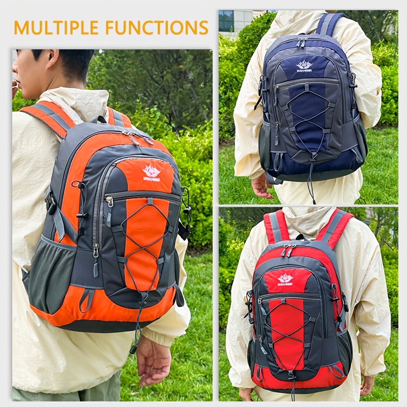 Hiking Backpack with Multiple Compartments and Elastic Drawstring