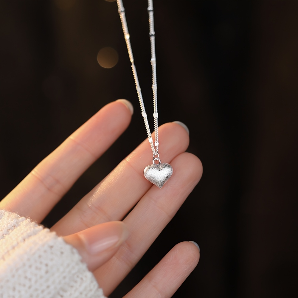 TEMU Pendentif de cœur plaqué argent 925, idéal pour un usage et les , collier multifonction/chaîne /finition tendance
