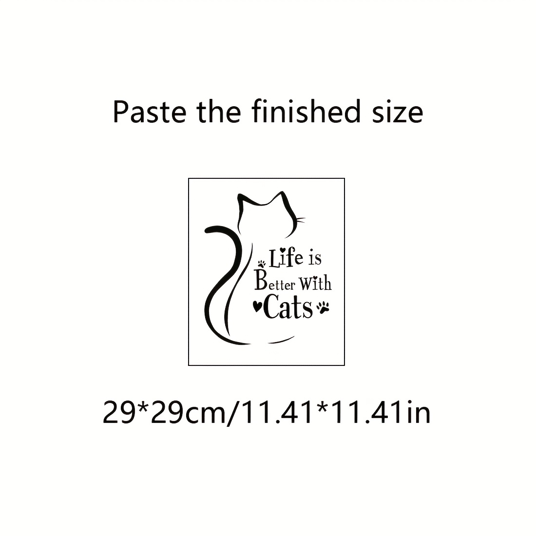 Image of Self-adhesive Cat Silhouette Wall Decal With " Better With Cats" Quote - Modern Minimalist Animal Decor Sticker, Glossy Finish & For Cat Lovers, Cats Decor, Design