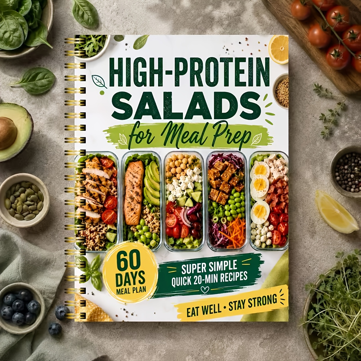 TEMU Meal Prep Planner, High-protein Salad Diet Notebook, Daily Eating Record And Manual, Office Supplies For Food Enthusiasts, Office Workers, And