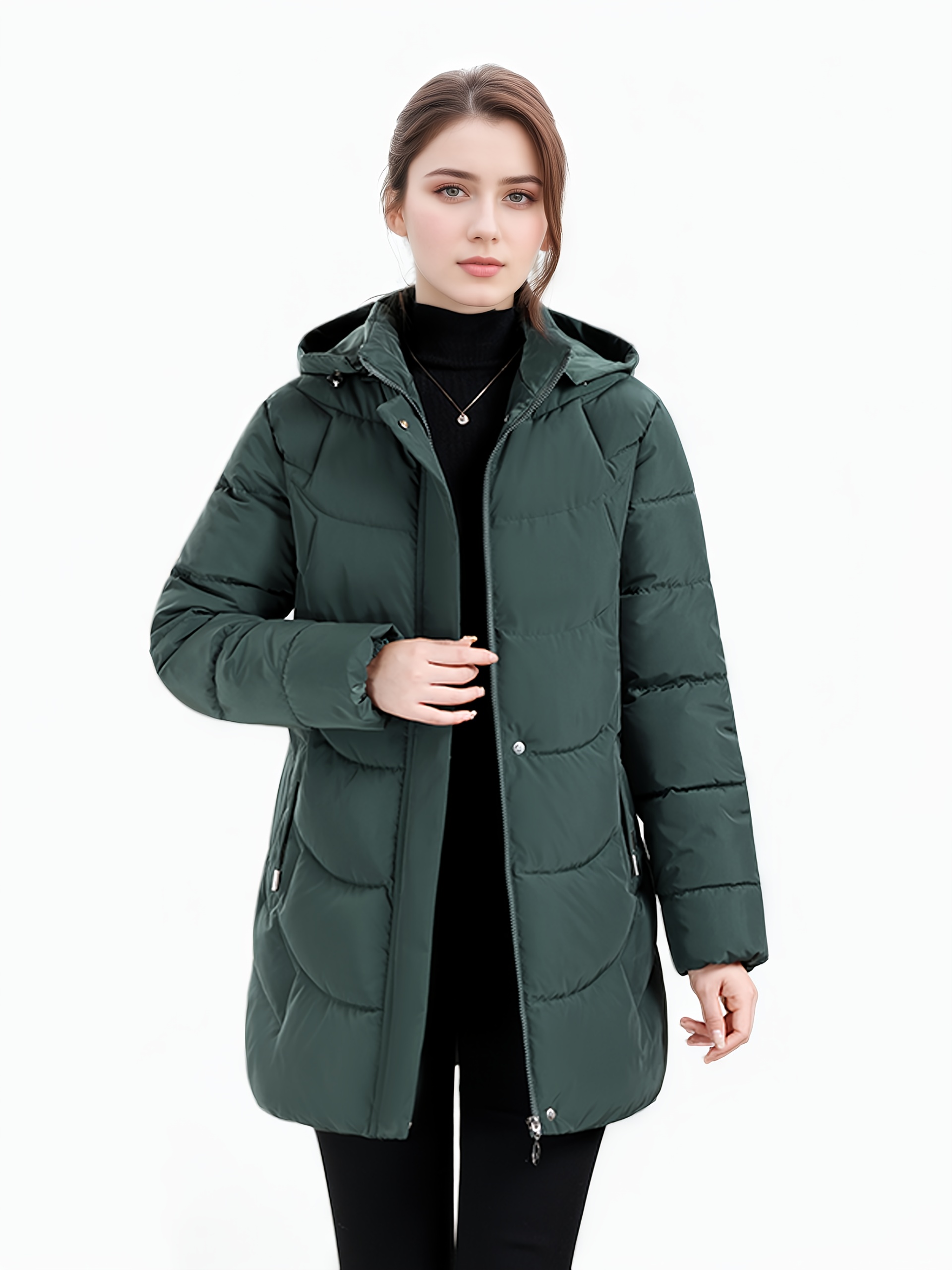 womens new autumn winter long padded coat fashionable christmas gift jacket hooded padded coat