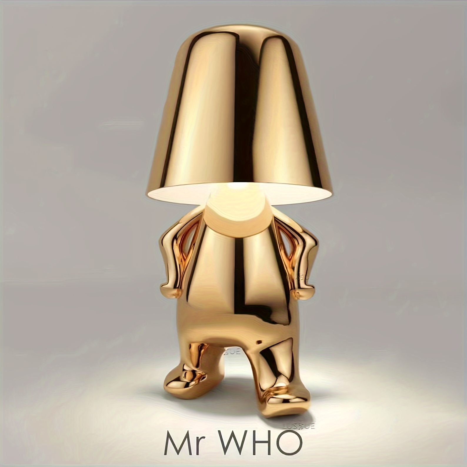 Bedside Touch Control Table Lamp Golden Decor Thinker Statue - Temu