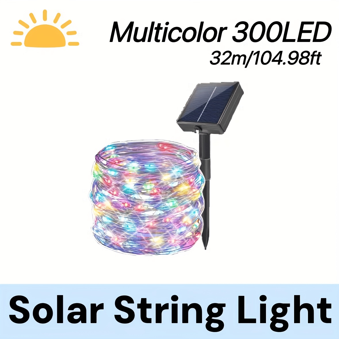 TEMU Lumière à fil de cuivre souple alimentée par batterie au lithium et solaire, adaptée pour les cours, , Noël, les fêtes et les décorations de