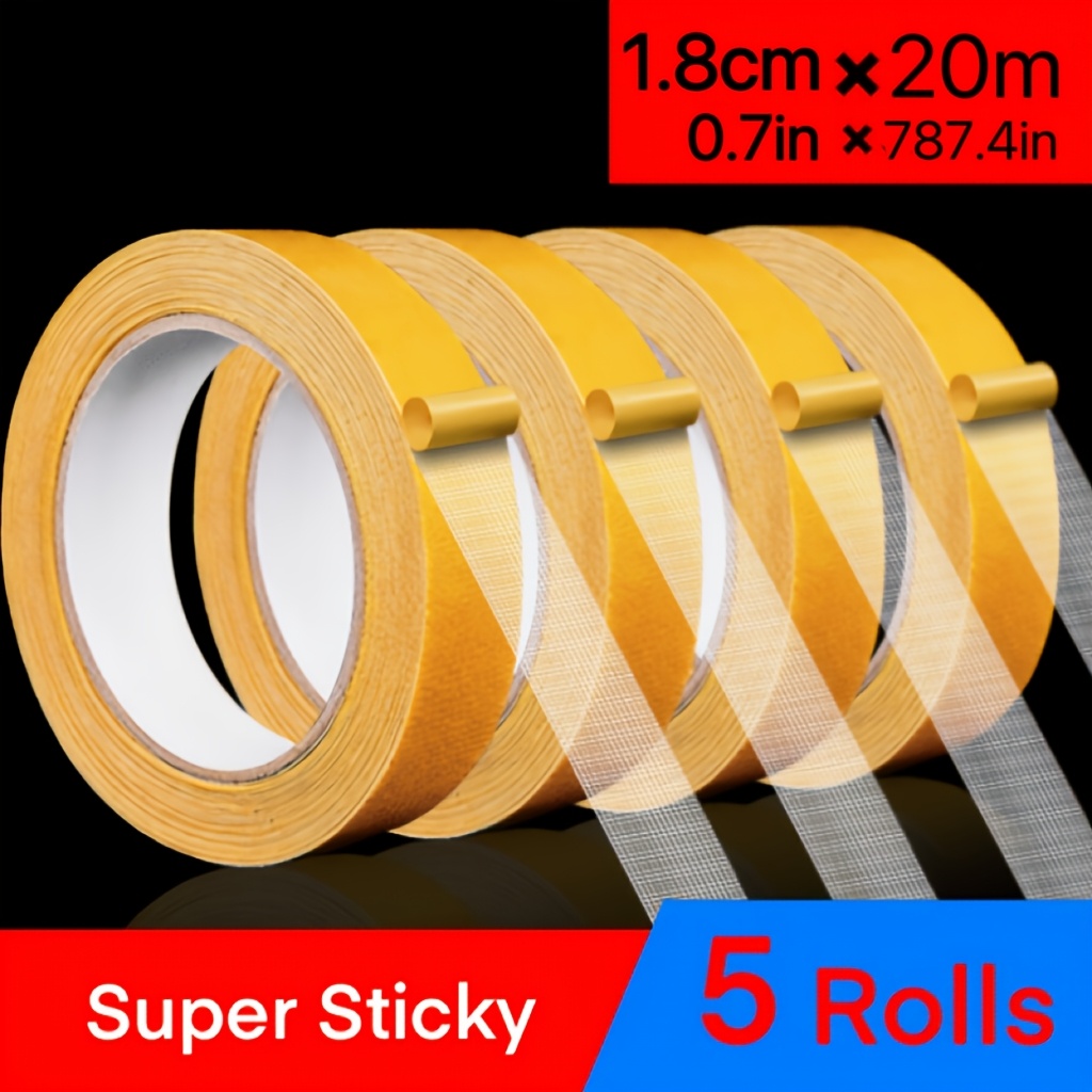TEMU 1 Pack Of 5 Rolls, Strong Double-sided Tapes, Very Suitable For Floral Crafts, Use, And Decorations At Events