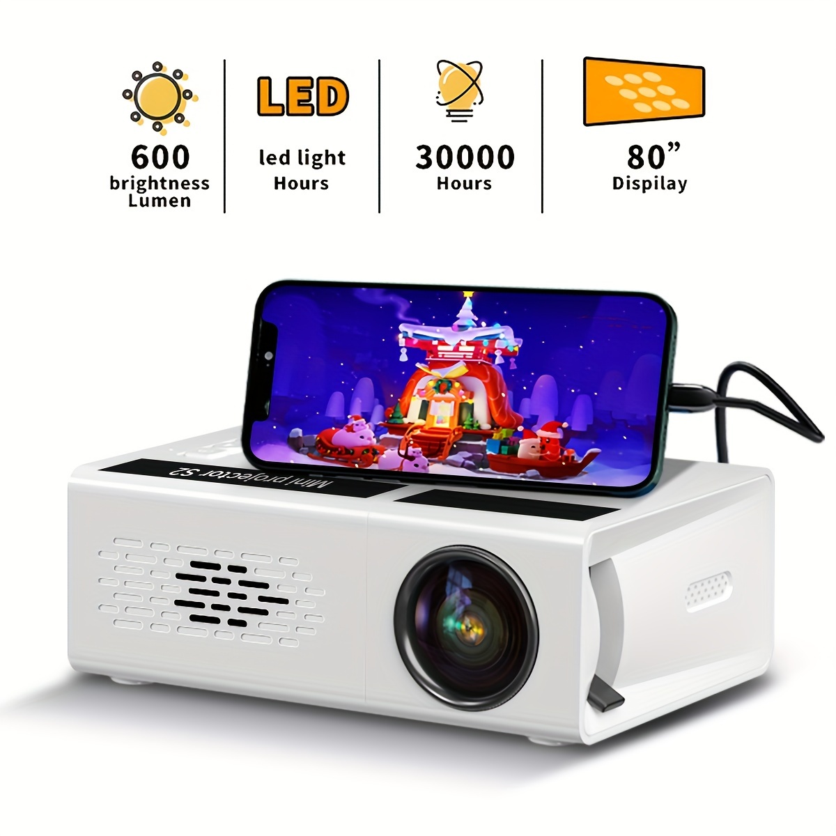 Compre T300S 320x240 24si Lumens LCD Proyector Cine en Casa Mini