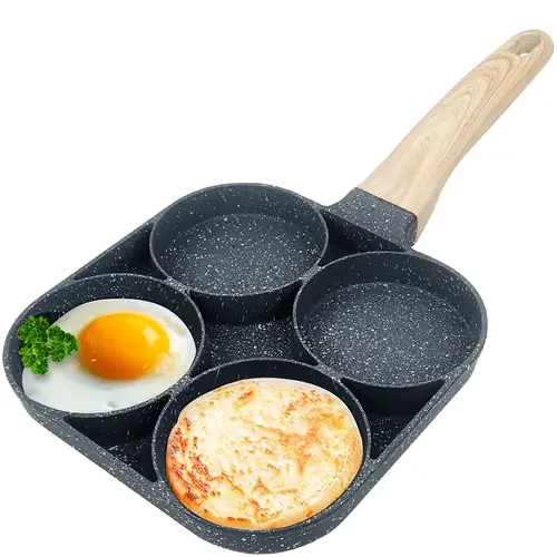 1pc premium non stick breakfast for eggs and release heat resistant wooden handle easy to for home kitchen cooking