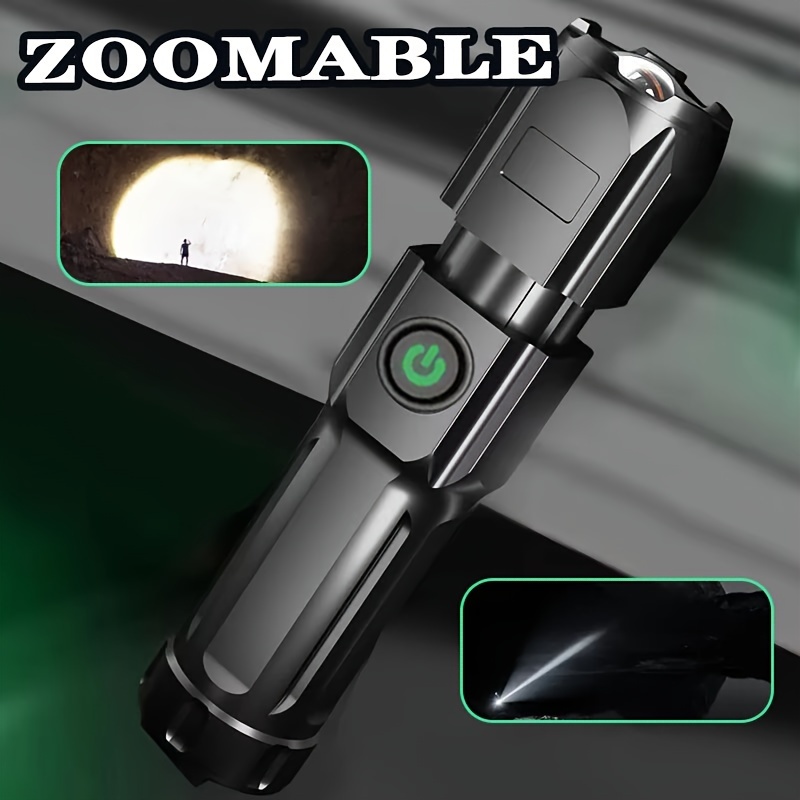 Lampe Torche LED Rechargeable USB, 800 Lumens, étanche IP65, 3 Modes D Zoomable Pile Incluse Classe Energetiqu 98596735