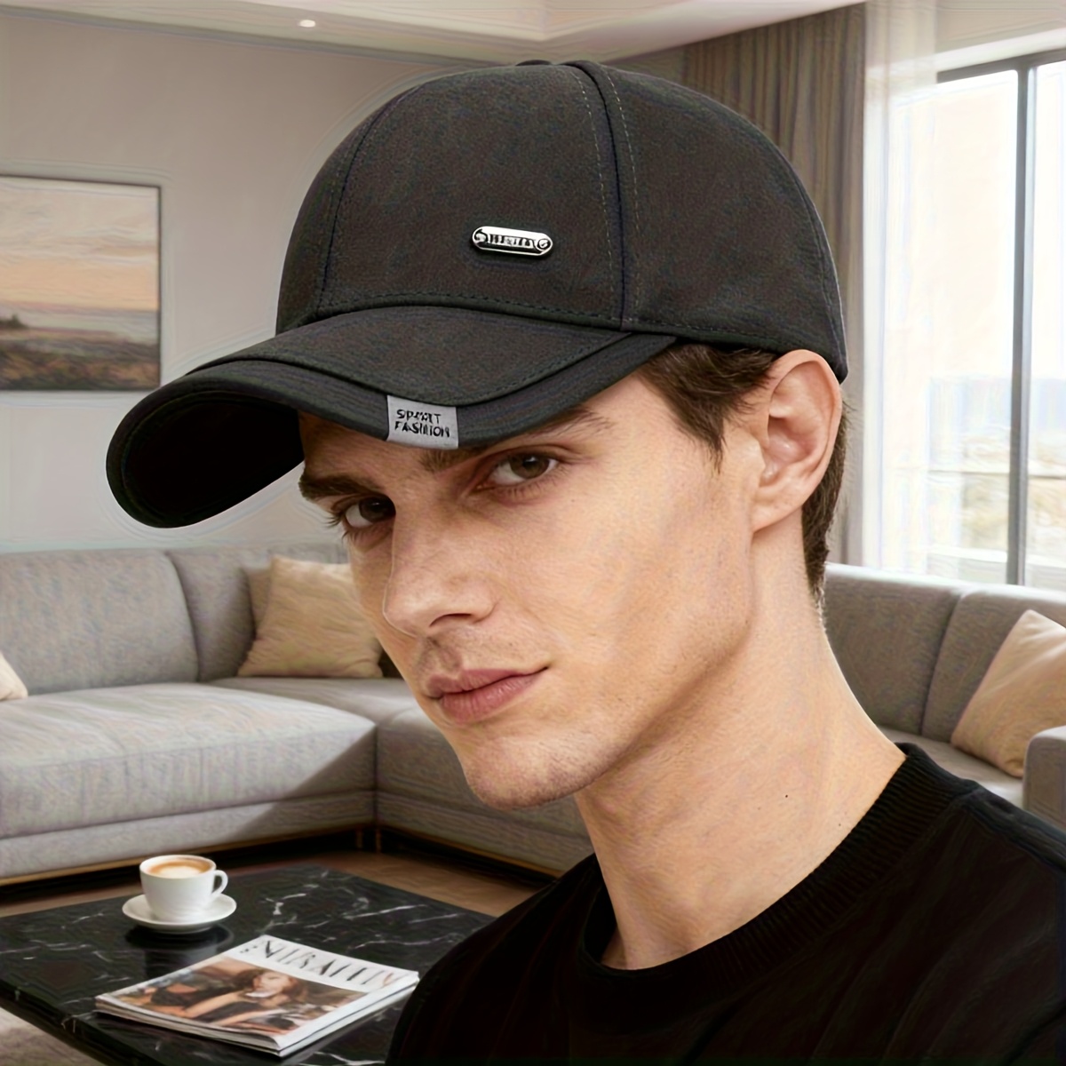 Casquette de baseball pour homme avec motif de lettres ajustable, bonnets de papa parfaits pour le printemps et l'été.