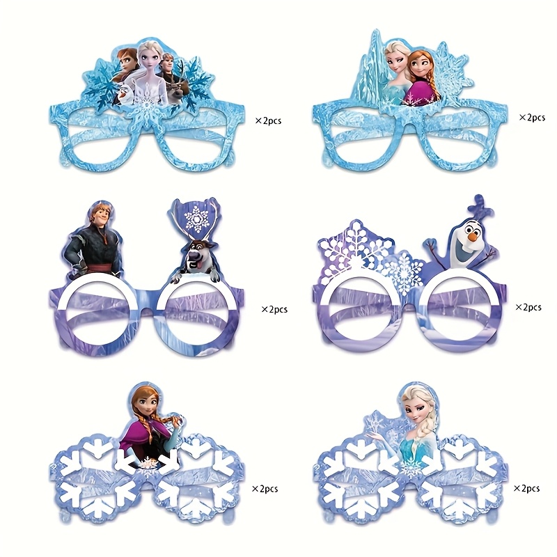 

6/12pcs Party Pack: & Anna Themed Paper Glasses And Face Masks - Birthdays, Graduations & More - No Batteries Required, Photography Props, Anime Accessories