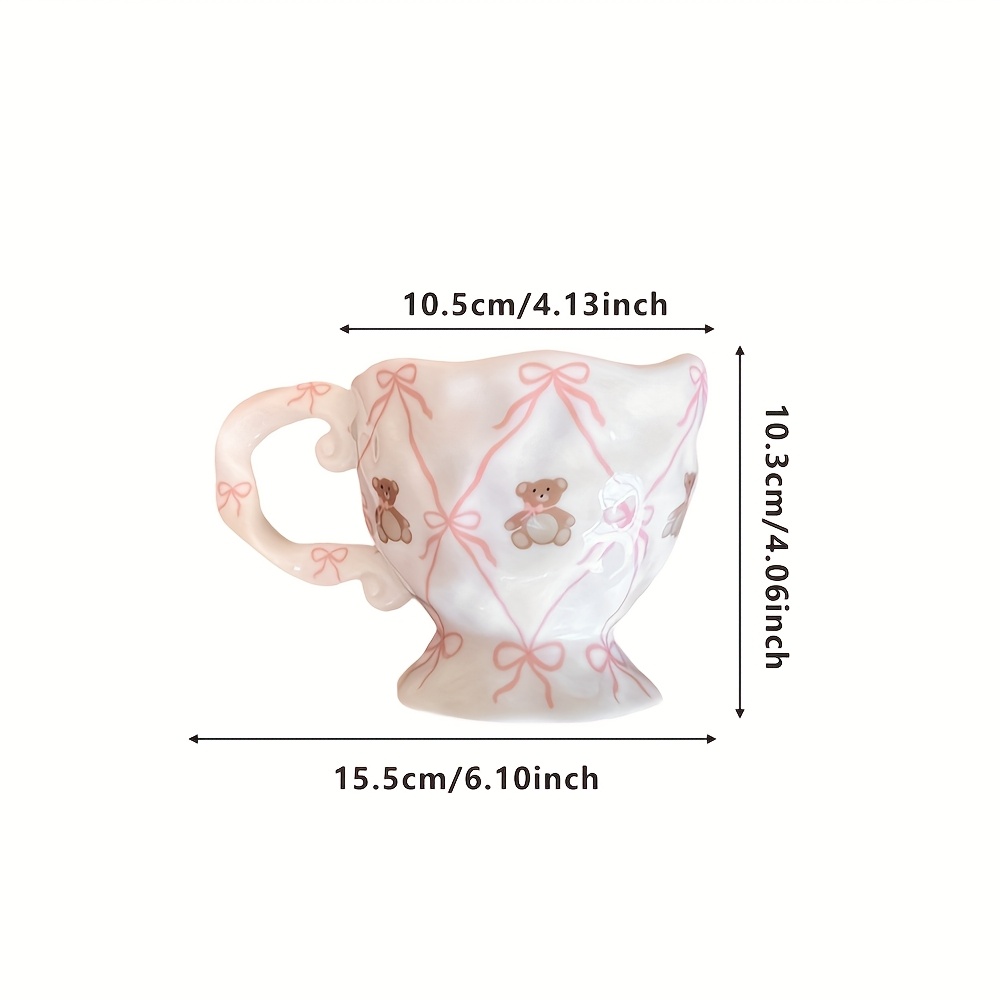 1pc Elegant Irregular Shaped Ceramic Coffee Cup Suitable For Tea, Coffee, Juice - Dishwasher Cup With Unique, Ideal For, Office, &