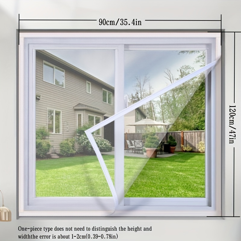 Polyester Anti-Mosquito Window Screen Net, Self-* No-Drill Installation, * Mesh Curtain for Fly Bug Protection, Breathable &amp; Transparent