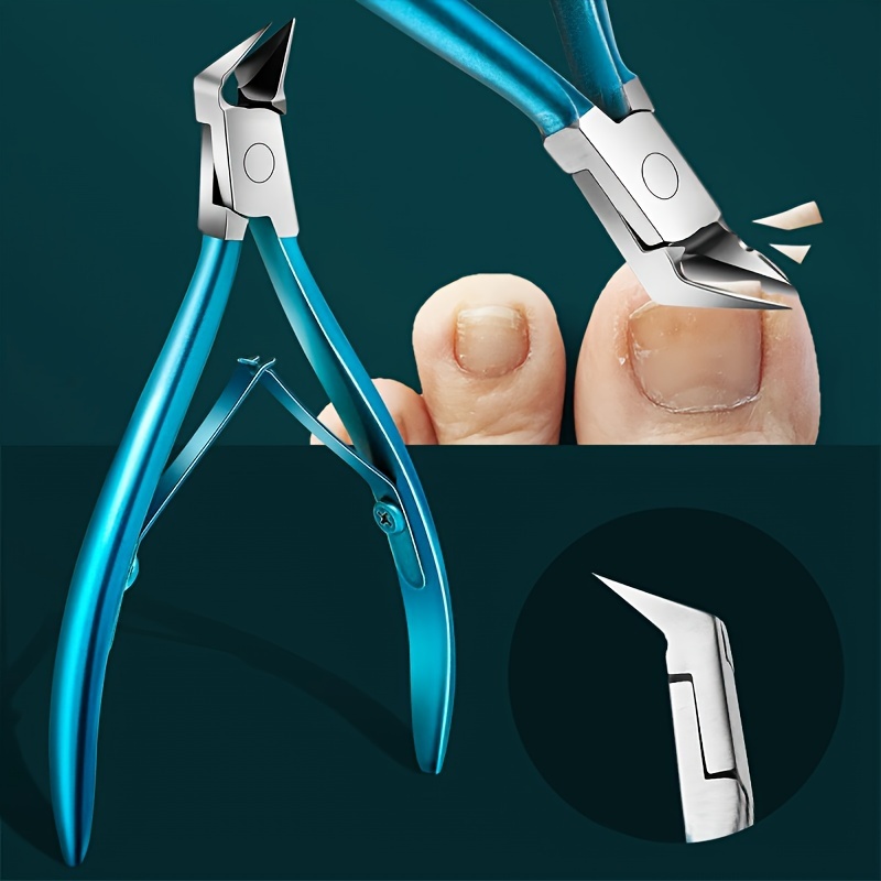 

Stainless Steel Cuticle Nippers - Precision Toenail Clippers For Thick & Ingrown Nails, Professional Manicure Tool