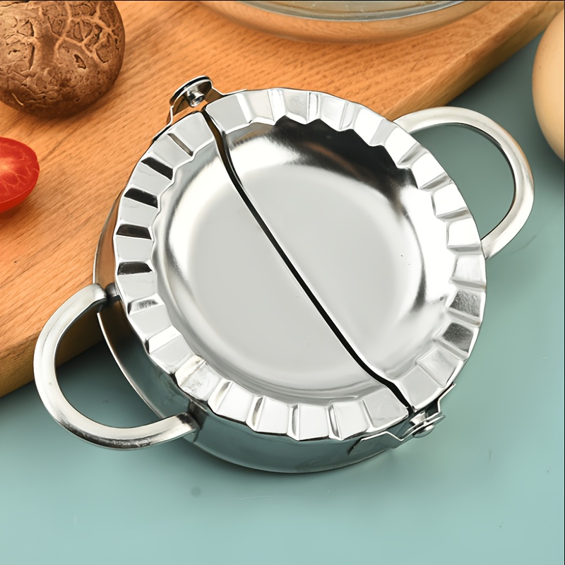 TEMU 1pc Simple Dumpling Mold, Stainless Steel Press Mold With Sealing , Quick Tool For Making Dumplings, Pies, And , Reusable And Easy To Clean,