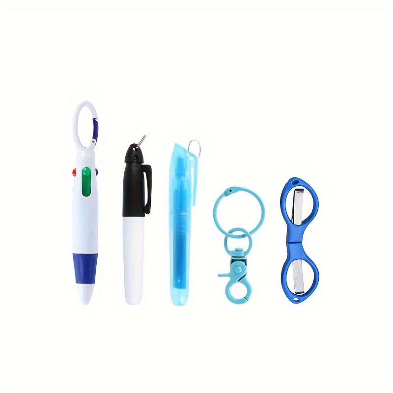 TEMU This Set Of Nurse Badge Additions Features A Retractable Ballpoint Pen, A Mini Folding Stainless Steel Safety Scissors, And A Nursing Keychain