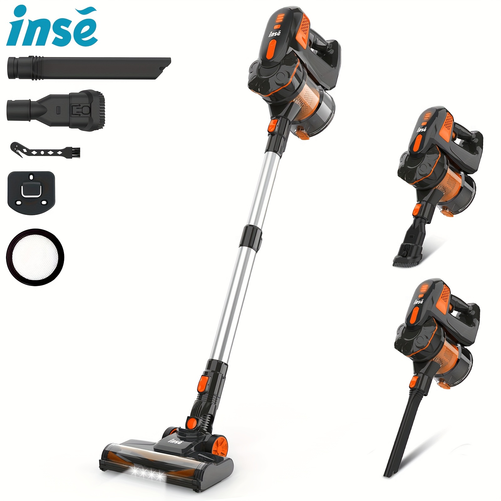 

Inse Cordless Vacuum Cleaner, 6-in-1 Rechargeable Stick Vacuum, 45mins , Lightweight 2200mah Battery Vacuum, , Multifunctional Vacuum Cleaner For Home Pet Hair Hard Floor Car