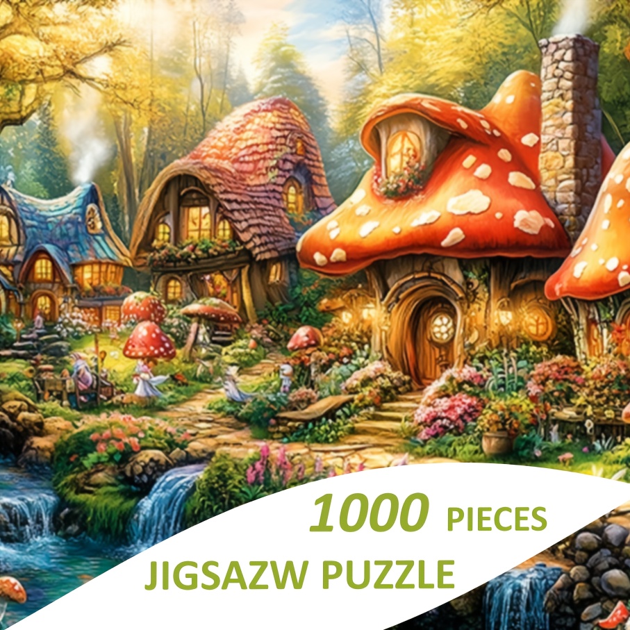 

1000pcs , Mushroom Village Scenery, 70x50cm (27.56x19.69in), Artwork, Paper Material, Ideal For Thanksgiving, Christmas, New Year, Valentine's Day Gifts