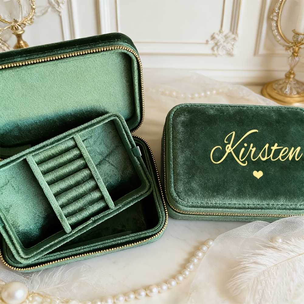 Personalized Jewelry Organizer with Velvet Interior