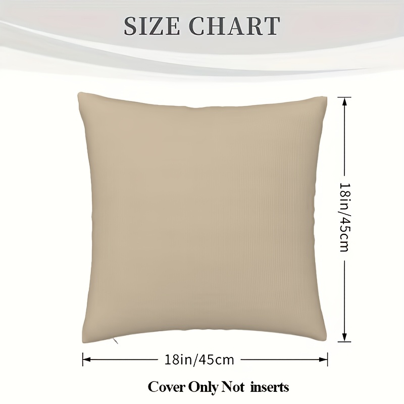 TEMU per cuscino beige 1 pz adatta per , per cuscino decorativo in peluche corto con chiusura a cerniera, stampa su un solo , 18x18 pollici,