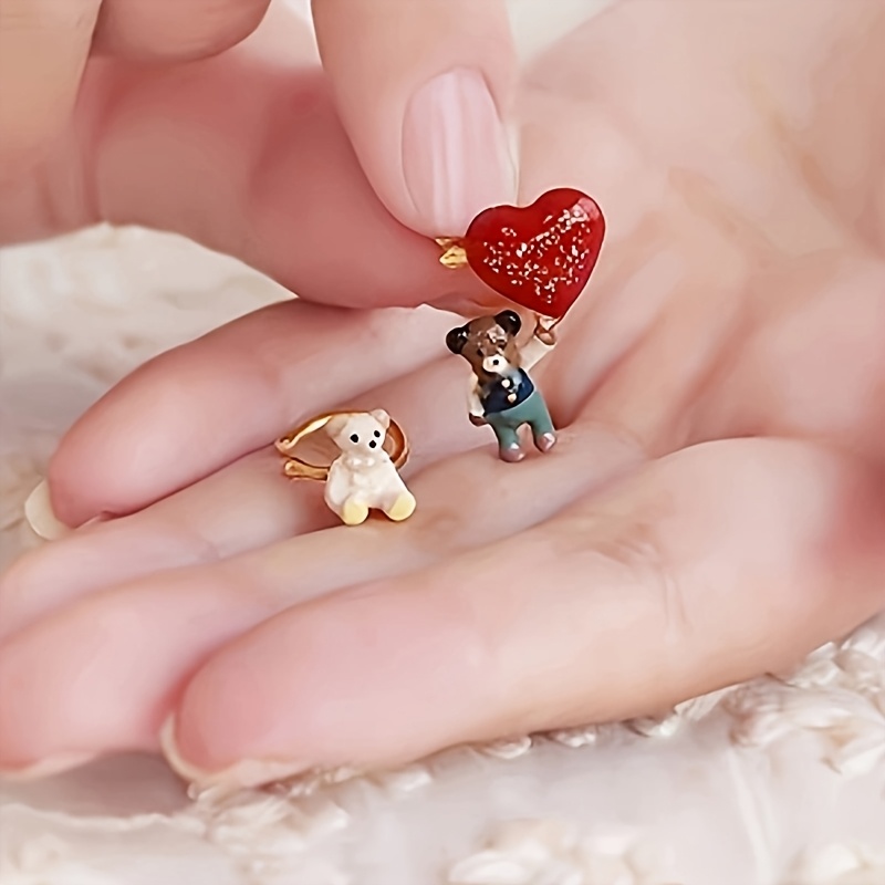 Creative Heart Bear Ear Clip, Sweet Gift