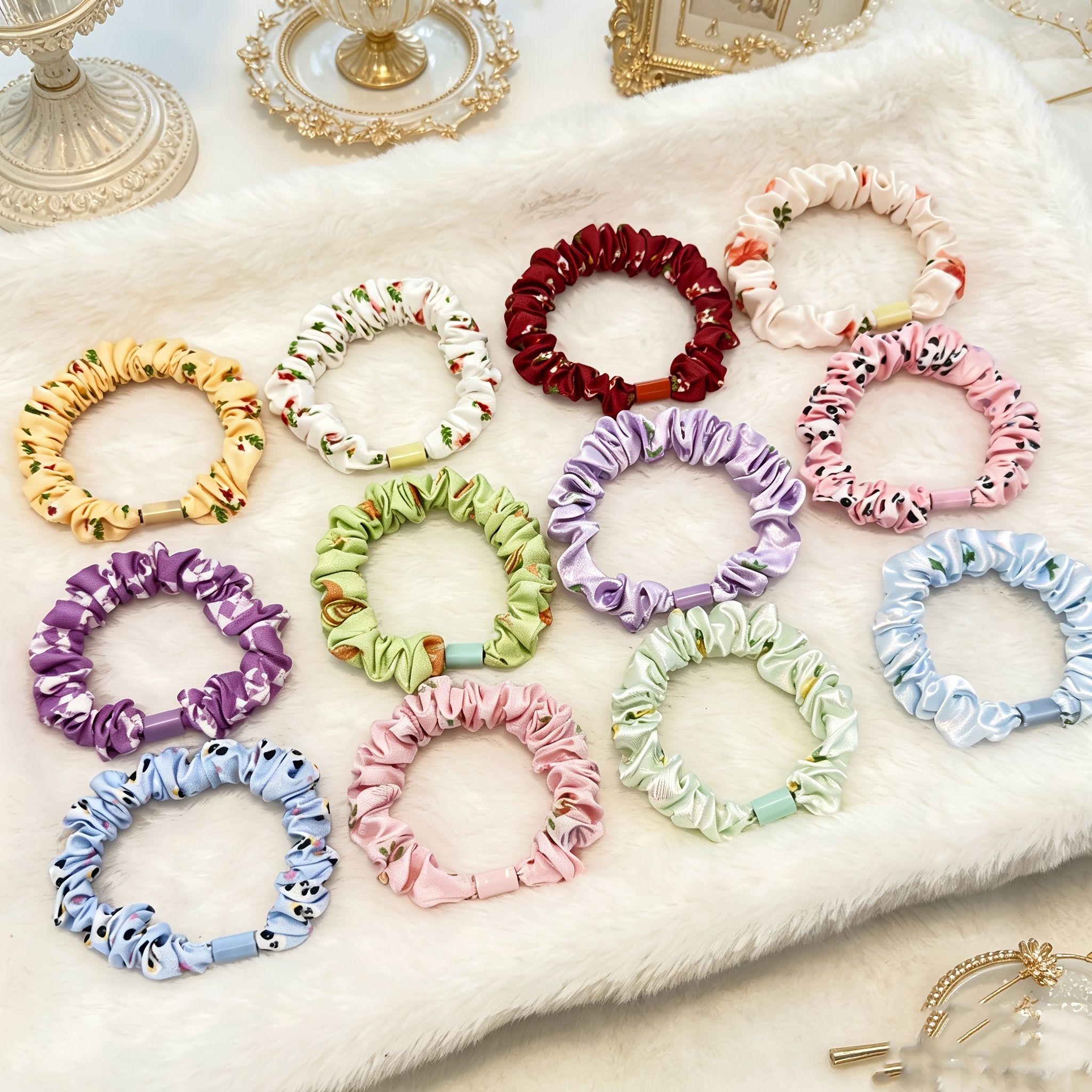 30pcs Random Colour Floral Hair Ties Assortment Set