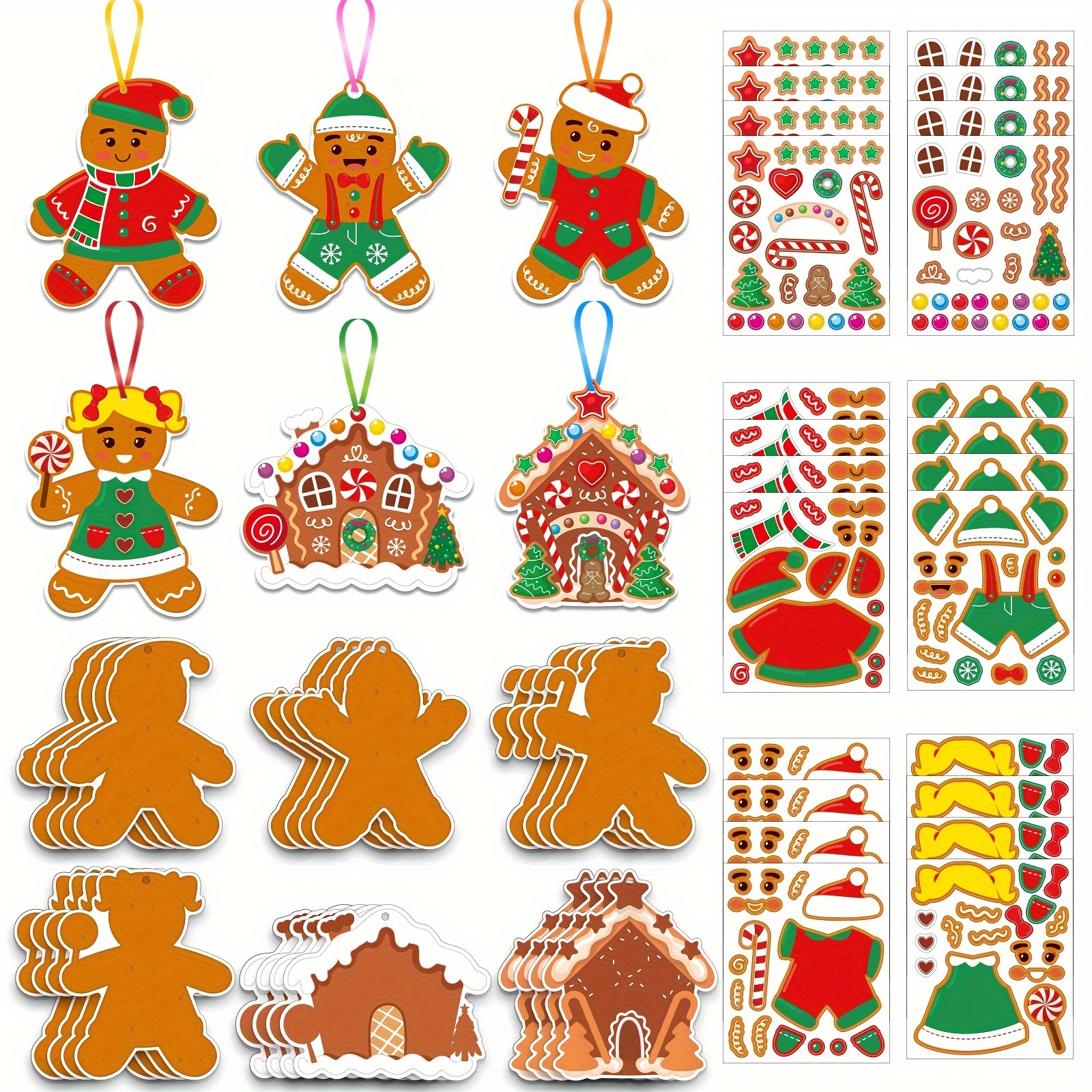 

72pcs New Hot Sale Theme Christmas Diy Stickers Christmas Tree Decoration Christmas Set