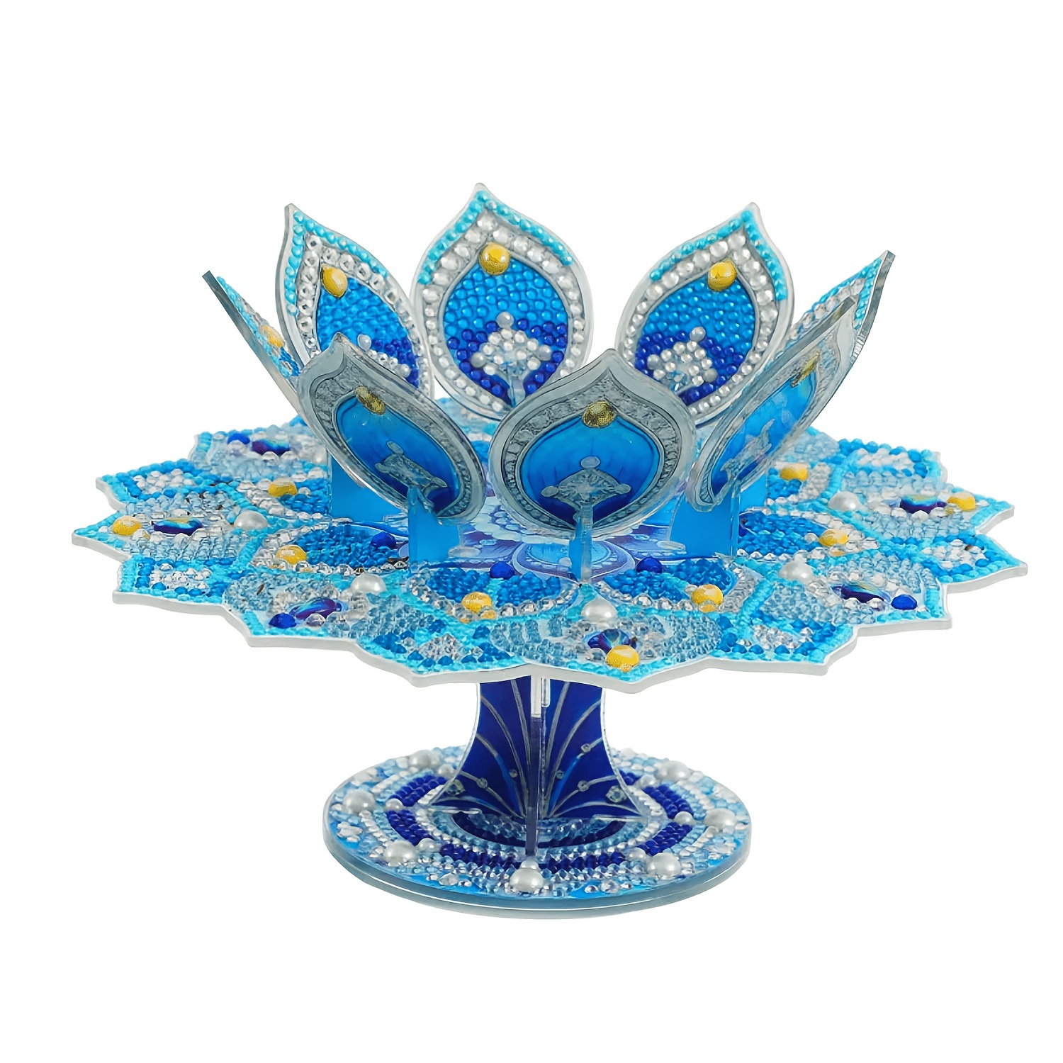 TEMU Kit portacandele girevole in acrilico, portacandele a diamante con 3D, decorazione a per la casa, lavoretto , regalo per (disponibile in due